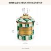 MACKENZIE-CHILDS Royal Check Enamel Canister, Blue-and-White Kitchen Storage Container with Lid, Mini(Emerald Check)