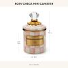 MACKENZIE-CHILDS Royal Check Enamel Canister, Blue-and-White Kitchen Storage Container with Lid, Mini(Rosy Check)