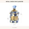 MACKENZIE-CHILDS Royal Check Enamel Canister, Blue-and-White Kitchen Storage Container with Lid, Mini(Royal Check)