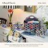 MACKENZIE-CHILDS Royal Check Enamel Canister, Blue-and-White Kitchen Storage Container with Lid, Mini(Royal Check)
