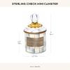 MACKENZIE-CHILDS Royal Check Enamel Canister, Blue-and-White Kitchen Storage Container with Lid, Mini(Sterling Check)