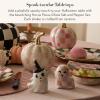 MACKENZIE-CHILDS Salt and Pepper Shaker Set, Ceramic Salt and Pepper Holders, Hocus Pocus Ghost(Hocus Pocus Ghost)