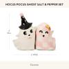 MACKENZIE-CHILDS Salt and Pepper Shaker Set, Ceramic Salt and Pepper Holders, Hocus Pocus Ghost(Hocus Pocus Ghost)