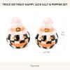 MACKENZIE-CHILDS Salt and Pepper Shaker Set, Ceramic Salt and Pepper Holders, Hocus Pocus Ghost(Trick or Treat Happy Jac)