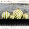 MACKENZIE-CHILDS Set of 2 Pumpkins, Resin Halloween and Fall Decor, Small and Medium, Mossy-Green-and-White Moss Stripe and Check(Moss Stripe & Check)