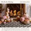 MACKENZIE-CHILDS Set of 2 Pumpkins, Resin Halloween and Fall Decor, Small and Medium, Mossy-Green-and-White Moss Stripe and Check(Rosy Stripe & Check)