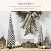 MACKENZIE-CHILDS Set of 2 Tabletop Christmas Trees, Black-and-White Courtly Check Forest(Courtly Check Cone)
