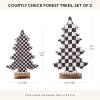 MACKENZIE-CHILDS Set of 2 Tabletop Christmas Trees, Black-and-White Courtly Check Forest(Courtly Check Forest)