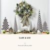 MACKENZIE-CHILDS Set of 2 Tabletop Christmas Trees, Black-and-White Courtly Check Forest(Courtly Check Forest)