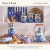 MACKENZIE-CHILDS Set of 2 Tempered Glass Cutting Boards, Countertop Cutting Boards, Deck the Halls(Royal English Garden)