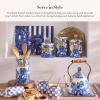 MACKENZIE-CHILDS Set of 2 Tempered Glass Cutting Boards, Countertop Cutting Boards, Deck the Halls(Royal English Garden)