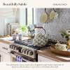 MACKENZIE-CHILDS Set of 2 Tempered Glass Cutting Boards, Countertop Cutting Boards, Deck the Halls(Sterling Check)