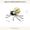 MACKENZIE-CHILDS Set of 3 Fergal’s Friend Spider Resin Figures, Unique Halloween Decor