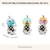 MACKENZIE-CHILDS Set of 3 Resin Pumpkin Skeletons, Halloween and Fall Pumpkin Decor, Trick or Treat
