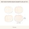MACKENZIE-CHILDS Set of 4 Ceramic Dessert Plates, Decorative Dishes, Pumpkin, Pink-and-White Rosy Check(Rosy Check Pumpkin)