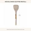 MACKENZIE-CHILDS Slotted Kitchen Spatula, Silicone Spatula for Cooking, Brown-and-White Mocha Check(Mocha Check)