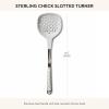 MACKENZIE-CHILDS Slotted Spoon, Silicone Turner for Cooking, Brown-and-White Mocha Check(Sterling Check)
