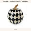 MACKENZIE-CHILDS Small Decorative Pumpkin for Fall Decor, Autumn Decorations for Home, Courtly Harlequin(Courtly Harlequin)