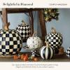 MACKENZIE-CHILDS Small Decorative Pumpkin for Fall Decor, Autumn Decorations for Home, Courtly Harlequin(Courtly Harlequin)