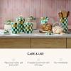 MACKENZIE-CHILDS Small Kitchen Canister, Decorative Glass Storage Jar with Lid, Green-and-White Emerald Check(Emerald Check)