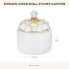 MACKENZIE-CHILDS Small Kitchen Canister, Decorative Glass Storage Jar with Lid, Green-and-White Emerald Check(Sterling Check)