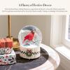 MACKENZIE-CHILDS Snow Globe, Christmas Decoration for Living Room, Holiday Decor, Courtly Teapot(Cardinal)