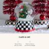 MACKENZIE-CHILDS Snow Globe, Christmas Decoration for Living Room, Holiday Decor, Courtly Teapot(Cozy Christmas Snowman & Tree)