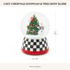 MACKENZIE-CHILDS Snow Globe, Christmas Decoration for Living Room, Holiday Decor, Courtly Teapot(Cozy Christmas Snowman & Tree)