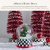 MACKENZIE-CHILDS Snow Globe, Christmas Decoration for Living Room, Holiday Decor, Courtly Teapot(Cozy Christmas Snowman & Tree)