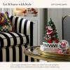 MACKENZIE-CHILDS Snow Globe, Christmas Decoration for Living Room, Holiday Decor, Courtly Teapot(Gift Giving Santa)