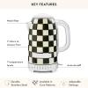 MACKENZIE-CHILDS Stainless-Steel Electric Kettle Bundle with Stainless-Steel 2-Slice Toaster, Black-and-White Courtly Check