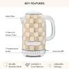 MACKENZIE-CHILDS Stainless-Steel Electric Kettle Bundle with Stainless-Steel 2-Slice Toaster, Brown-and-White Mocha Check
