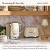 MACKENZIE-CHILDS Stainless-Steel Electric Kettle Bundle with Stainless-Steel 2-Slice Toaster, Brown-and-White Mocha Check