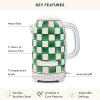MACKENZIE-CHILDS Stainless-Steel Electric Kettle Bundle with Stainless-Steel 2-Slice Toaster, Green-and-White Emerald Check