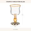 MACKENZIE-CHILDS Stemmed Wine Glass, Decorative Glassware, 12 Ounces, Deck the Halls(Courtly Check)