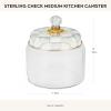 MACKENZIE-CHILDS Sterling Check Kitchen Canister, Decorative Gray-and-White Glass Storage Jar with Lid, Medium(Sterling Check)