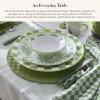 MACKENZIE-CHILDS Stoneware Serving Platter, Decorative Dinnerware Plate, 15″ W x 12″ L, Red-and-White Cherry Check(Green)