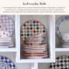MACKENZIE-CHILDS Stoneware Serving Platter, Decorative Dinnerware Plate, 15″ W x 12″ L, Red-and-White Cherry Check(Multicolor)