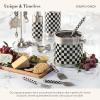 MACKENZIE-CHILDS Supper Club Cheese Knife Set, Stainless-Steel Cheese Slicers, Charcuterie Accessories, Set of 3, Black-and-White Courtly Check(Courtly Check)