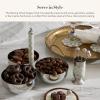 MACKENZIE-CHILDS Supper Club Trio, Stainless-Steel Serving Bowls for Condiments and Snacks, Black-and-White Courtly Check(Sterling Check)