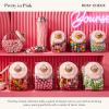 MACKENZIE-CHILDS Sweets Jar with Enamel Lid, Small Glass Cookie Jar or Kitchen Jar, 0.5-Gallon Capacity, Pink-and-White Rosy Check(Rosy Check)