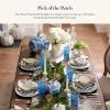 MACKENZIE-CHILDS Toile Small Resin Pumpkin, Halloween Tabletop Decor, Blue-and-White Royal(Royal)