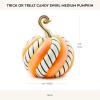 MACKENZIE-CHILDS Trick or Treat Candy Swirl Pumpkin, Resin Pumpkin Decor, Halloween Home Decor, Medium(Medium)