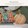 MACKENZIE-CHILDS Trick or Treat Candy Swirl Pumpkin, Resin Pumpkin Decor, Halloween Home Decor, Medium(Medium)