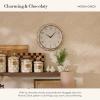MACKENZIE-CHILDS Wall Clock, Decorative Enamel Clock for Kitchen and Living Room, Brown-and-White Mocha Check(Mocha Check)