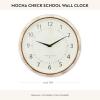 MACKENZIE-CHILDS Wall Clock, Decorative Enamel Clock for Kitchen and Living Room, Brown-and-White Mocha Check(Mocha Check)