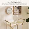 MACKENZIE-CHILDS Wall Clock, Decorative Enamel Clock for Kitchen and Living Room, Brown-and-White Mocha Check(Rosy Check)