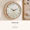 MACKENZIE-CHILDS Wall Clock, Decorative Enamel Clock for Kitchen and Living Room, Brown-and-White Mocha Check(Rosy Check)