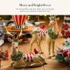 MACKENZIE-CHILDS White Jolly Deer Statue, Christmas Deer Decor, Sitting(Sitting)