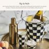 MACKENZIE-CHILDS Wine Cooler, Champagne and Wine Bucket, Ice Bucket, Brown-and-White Mocha Check(Courtly Check)
